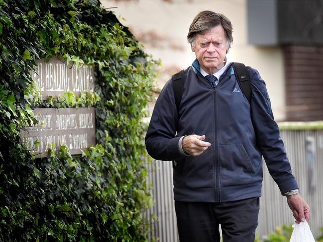 Dr John Piesse arrives at the Natural Healing Centre in Mitcham. Picture: Nicole Garmston