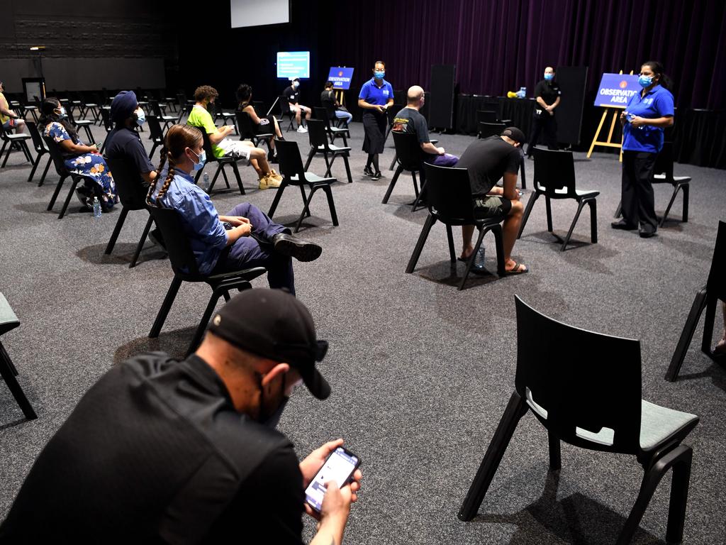 A vaccination hub in Logan, south of Brisbane. Picture: Dan Peled/NCA NewsWire