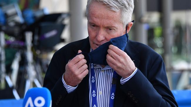 Australian Open tennis tournament chief Craig Tiley is in damage control. Picture: Saeed Khan/AFP