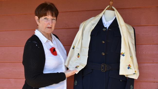 Yorklea's Robyn Cooper with her father's airforce uniform.