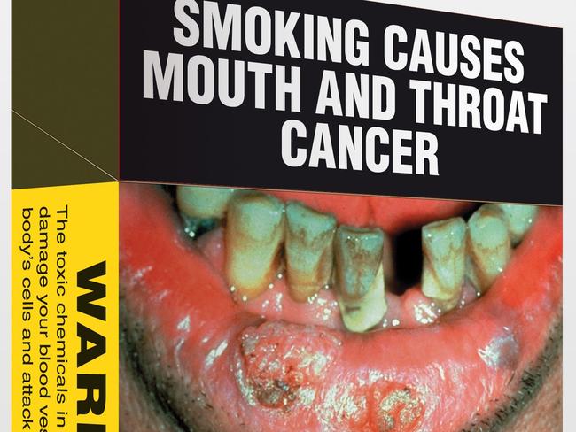 Research found that the warnings on cigarette helped raise awareness of certain health issues caused by smoking. Picture: Australian Government/AFP