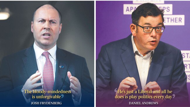 The stoush between Treasurer Josh Frydenberg and Victorian Premier Daniel Andrews.