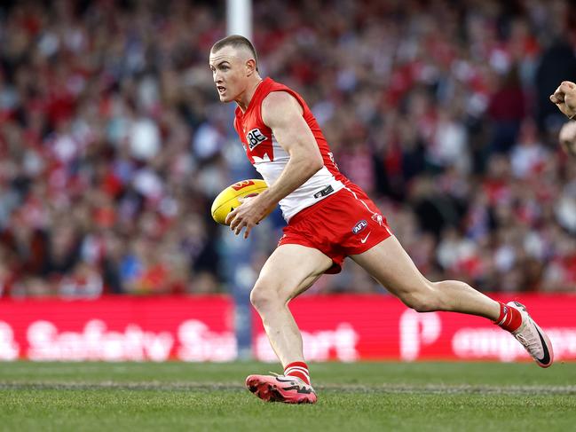 Chad Warner and the Swans are two games clear at the top of the AFL ladder. Phil Hillyard.