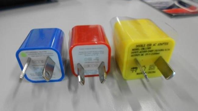 The fake chargers seized by Fair trading.