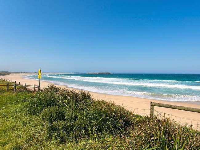 A view of the coastline in Gerroa. Rachelle Childs’ burning body was found nearby.