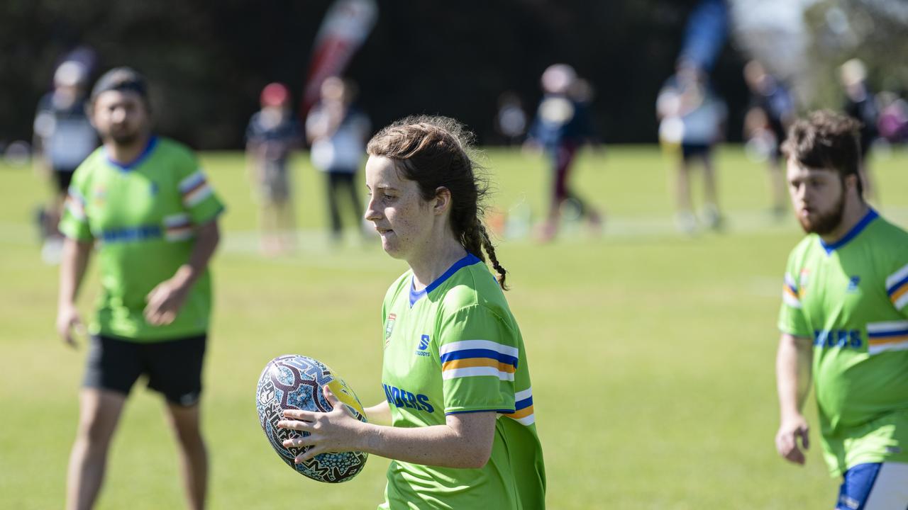 Caitlin Mortlock in action Raiders against Cowboys. Picture: Kevin Farmer