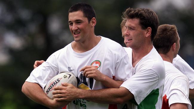 Wes Maas in action during the South Sydney Rabbitohs pre season training in preparation for the 2002 NRL season. Picture: Scott Barbour/ALLSPORT