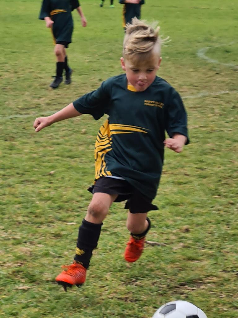 SA Little Legend, Taine Williams, 6, from Happy Valley Primary School recently achieved best on ground for his U9 soccer team. We are told young Taine ‘loves playing soccer and doesn't give up’. Picture: Supplied.