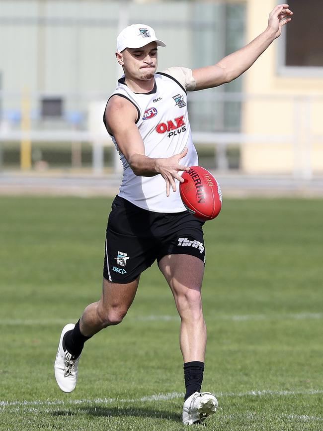 Sam Powell-Pepper at training in 2018. Picture Sarah Reed