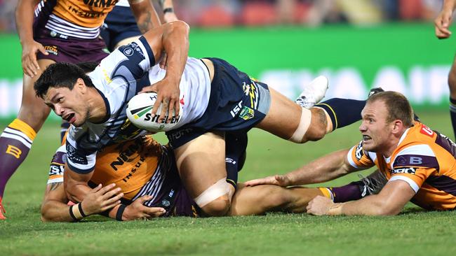 Jordan McLean was dominant for the Cowboys in the first half. Picture: AAP Image/Darren England