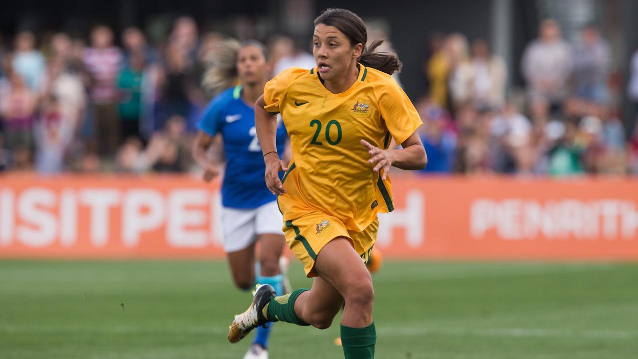 Sam Kerr says playing for the Matildas has been a safe haven for her. Picture: Steve Christo - Corbis/Corbis via Getty Images