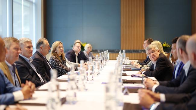 Dr Adib, far left, at the boardroom-style table. Picture: Getty Images