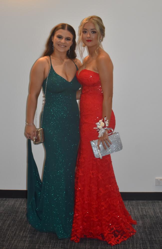 Emma Cassatt and Jenayah Gesler at the 2022 Nambour State College formal. Picture: Eddie Franklin