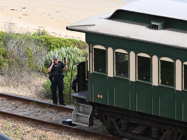 4 January, 2024: Police are at the scene of a serious rail crash at McCracken. Picture Morgan Sette