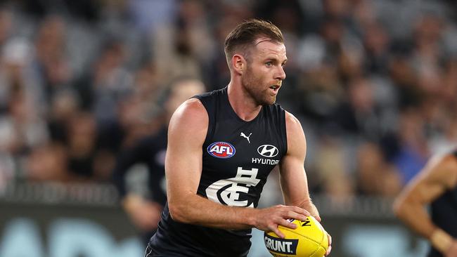 Carlton’s co-captain Sam Docherty has just four tackles in five AFL games. Picture: Michael Klein