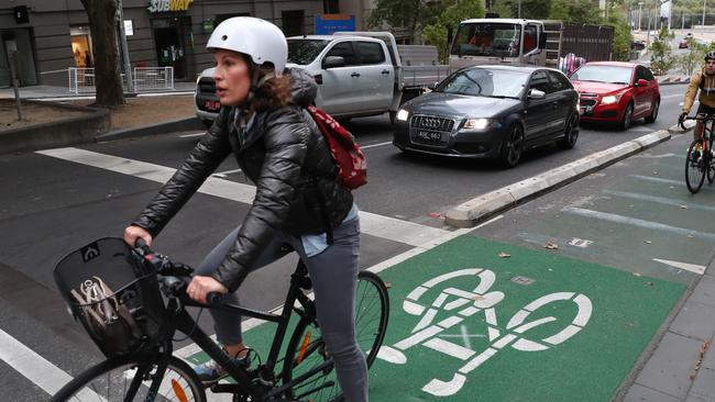 A row over bike lane expansion is looming at Town Hall. Picture: David Crosling