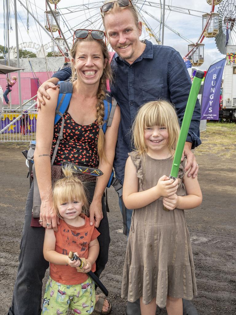 Allison, Ryan, Siara and Soul Potter at the Toowoomba Royal Show. Saturday, March 26, 2022. Picture: Nev Madsen.