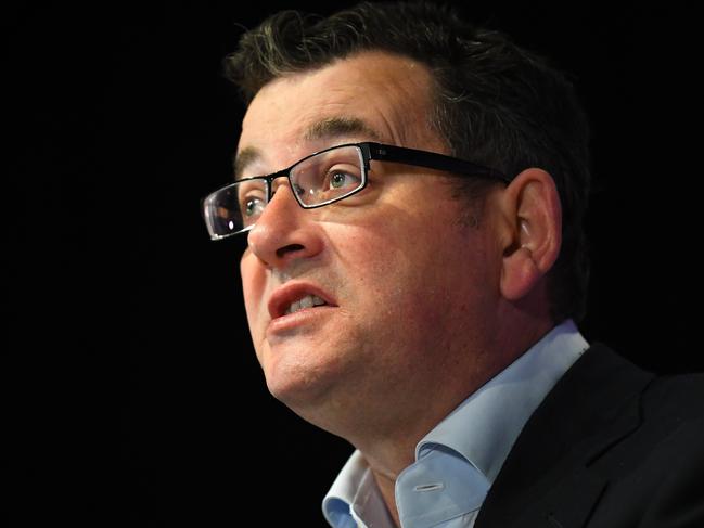 Victorian Premier Daniel Andrews speaks to the media. Picture: AAP.