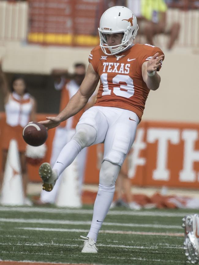 Michael Dickson in action for the University of Texas. Picture: UT Athletics