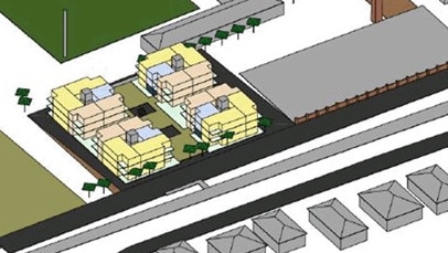 Concept design of proposed medium-density housing development at site of Tasmanian Hockey Centre, New Town. The land is owned by the Hobart City Council. Picture: Core Collective Architects