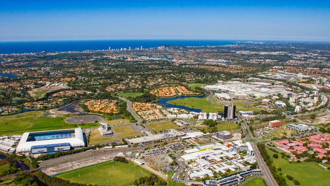 Aerial view of Robina's Stadium Village Precinct