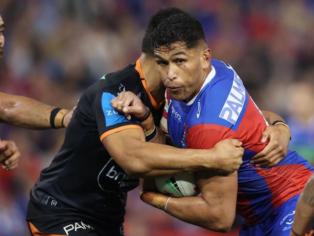 The Knights have discussed offloading three players, including front row enforcer Daniel Saifiti. Picture: Getty Images