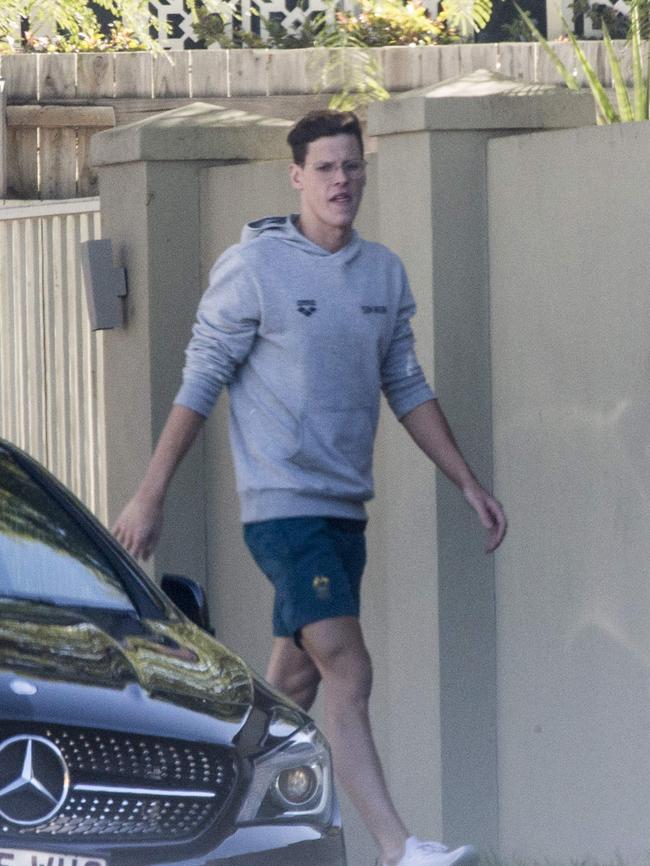 Mitch Larkin seen taking his belongings from the house the couple shared.