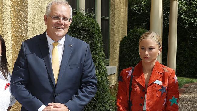 The frosty meeting between Scott Morrison and Grace Tame has made headlines. Picture: Gary Ramage / NCA NewsWire