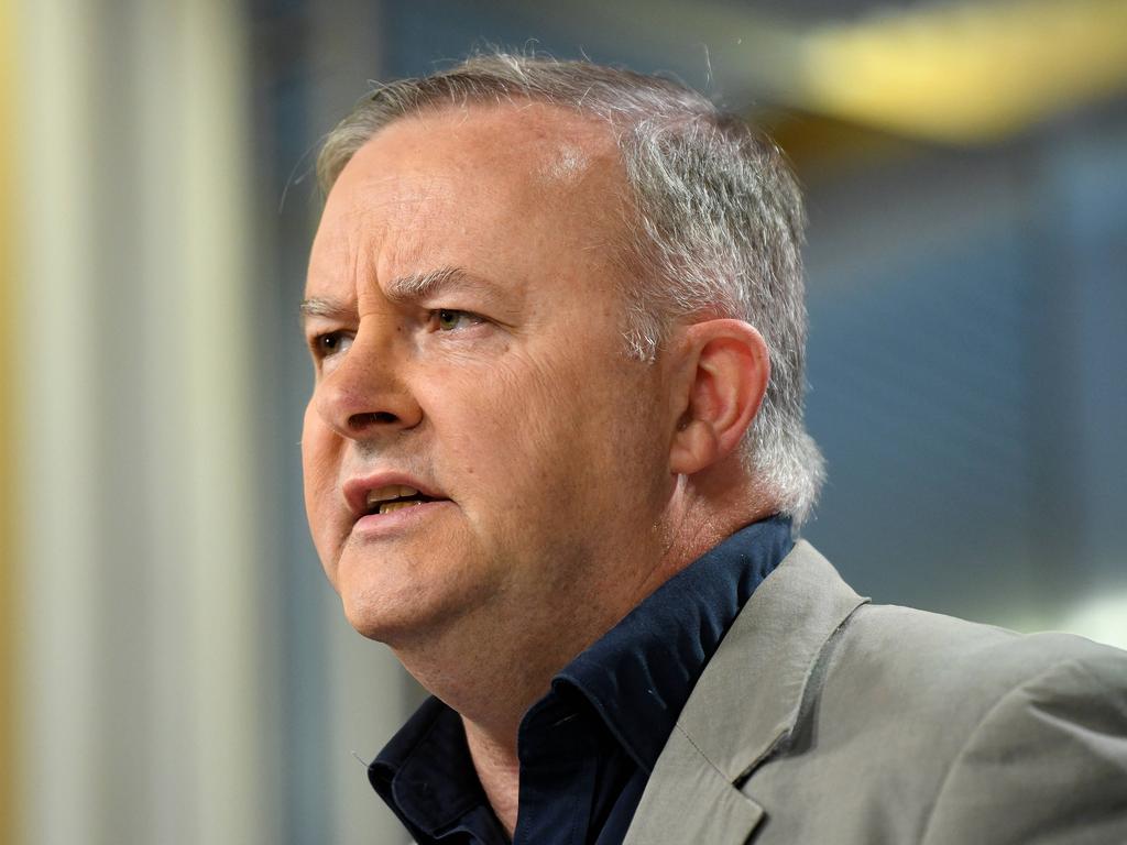 Leader of the Opposition Anthony Albanese speaks to the media during a press conference in Sydney. Picture: NCA NewsWire/Bianca De Marchi