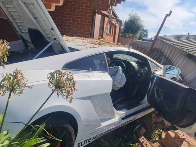 Car went through the fence and wall of an unoccupied unit on Ring Rd, Wendouree next to Learmonth Road Takeaway., Tradesmen on the site said a brick also flew through a neighbouring glass window.