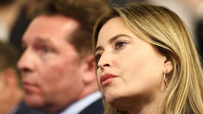 Australian model Holly Valance attends a speech delivered by Nigel Farage in June. Picture: Henry Nicholls/AFP