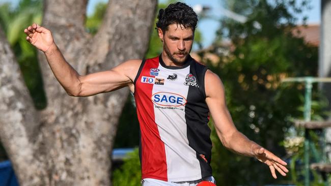 Southern Districts defender Michael Bowden was among the standouts against Wanderers. Picture: Tymunna Clements / AFLNT Media