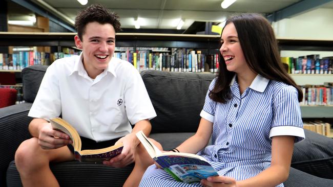 Indigenous year 7 students Mitchell Szybowski and Holly Maskell, who benefit from the tailored program at Berwick College. Picture David Geraghty