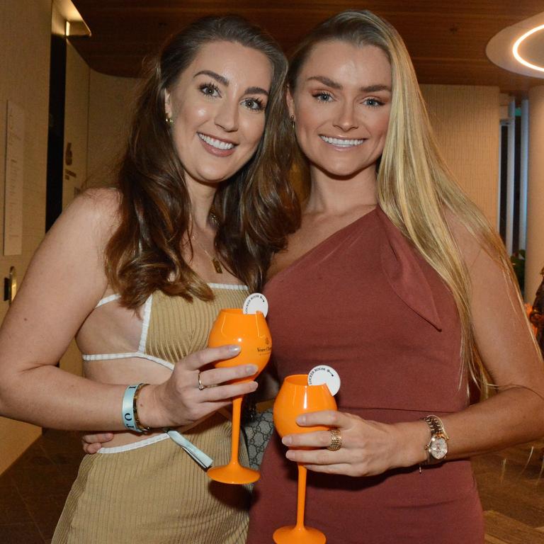 Ivana Mezera and Nina Evans at the opening of Isoletto Pool Club at The Star Gold Coast. Picture: Regina King