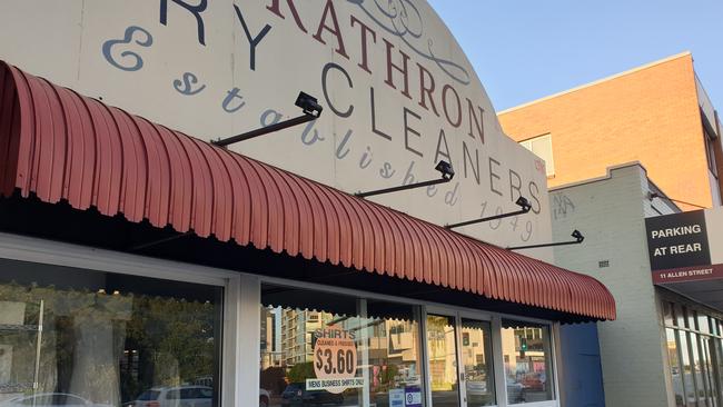 Kathron Dry Cleaners, at Kingsford Smith Drive, near the corner of Racecourse Rd. Picture: Ellen-Maree Elliot.