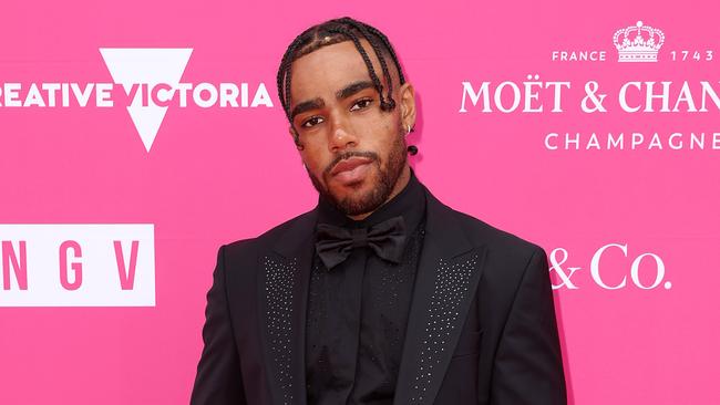 MELBOURNE, DECEMBER 14, 2024: 2024 NGV Gala Red Carpet arrivals at the National Gallery of Victoria, Melbourne. Isaac Quaynor. Picture: Mark Stewart