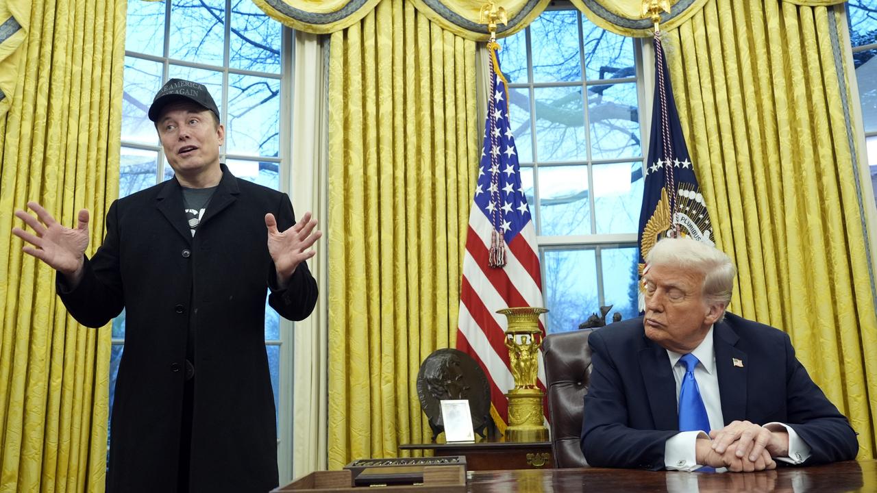 Myers took inspiration from Musk’s outfit during a recent Oval office visit. Picture: Alex Brandon