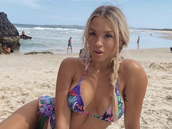 Tammy Hembrow at Dreamtime beach, Fingal. Photo: Instagram