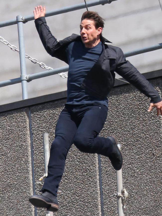 Cruise does all of his own stunts.