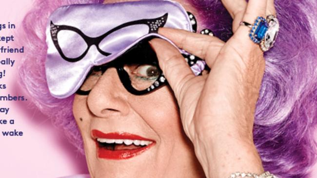 Bed With: Dame Edna ‘joins’ pyjama king Peter Alexander in his latest campaign.