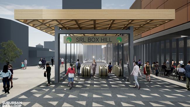 An artist impression of Box Hill Station. Picture: Supplied