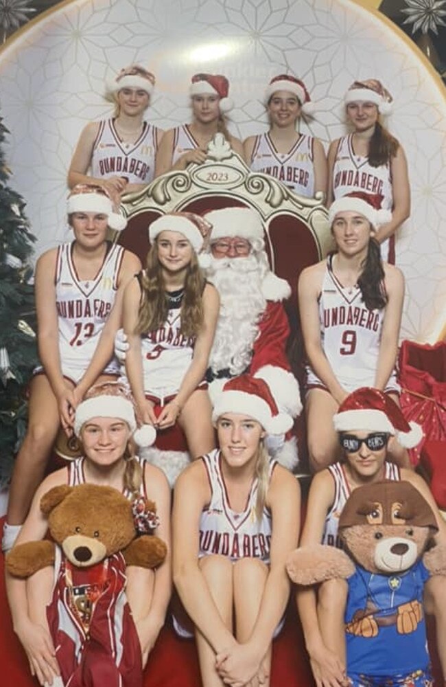 The U18's Bundaberg Bears with Santa: Hinkler Central 2023