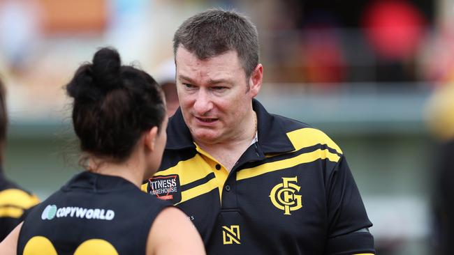 Glenelg SANFLW coach Jason Fairall. Picture: Deb Curtis