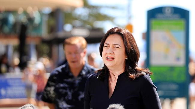 Premier Annastacia Palaszczuk announcing Wayne ‘Rabbit’ Bartholomew as the next Labor Candidate for seat of Burleigh at the next Queensland State election. Picture: Newscorp / Scott Powick