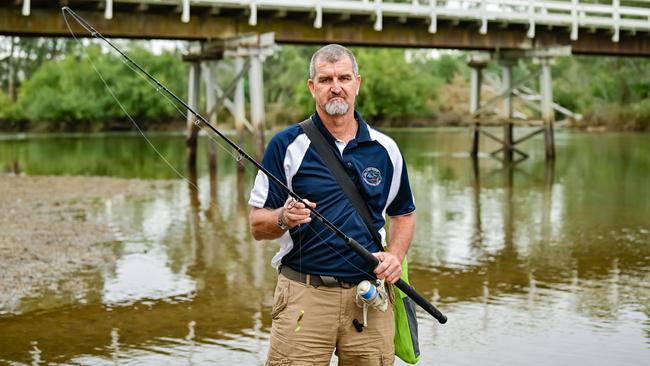 Michael Dwyer from the Lake Hume Angling Club at the Water Works Bridge in Albury.