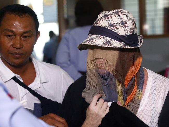 Schapelle Corby at the Parole Board with brother in-law, Wayan Widiartha. After nine years behind bars in Bali, Schapelle Corby got her first taste of freedom. Picture: Bradley Hunter