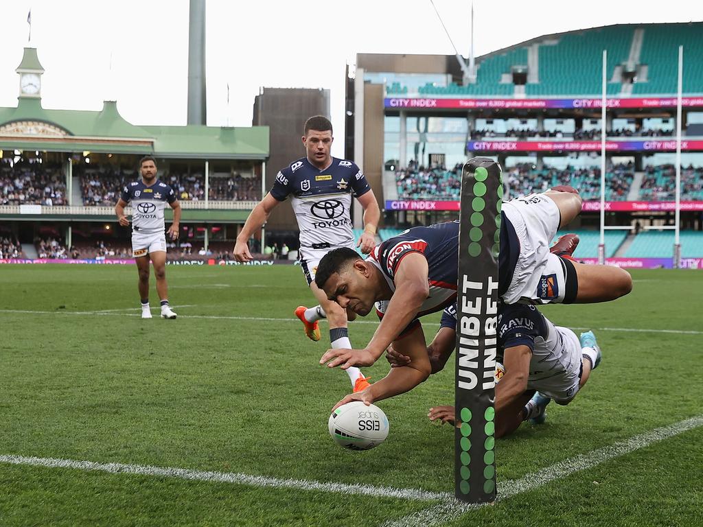 Daniel Tupou has scored 136 tries and counting for the Roosters. Picture: Getty Images