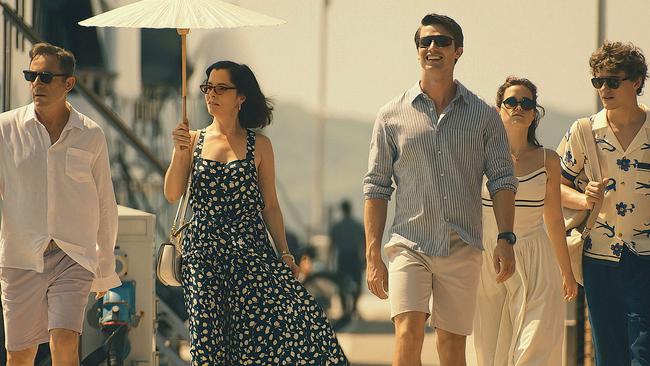 The Ratliff family captured some of the tensions of adult kids who haven’t left the nest in the latest season of The White Lotus. Picture: Binge