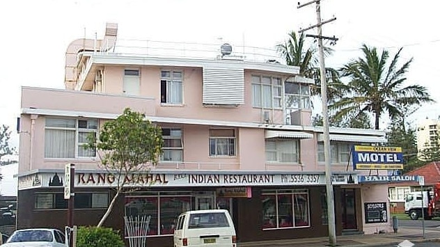 The Pink Hotel before its overhaul, when it was the Coolangatta Ocean View Motel.