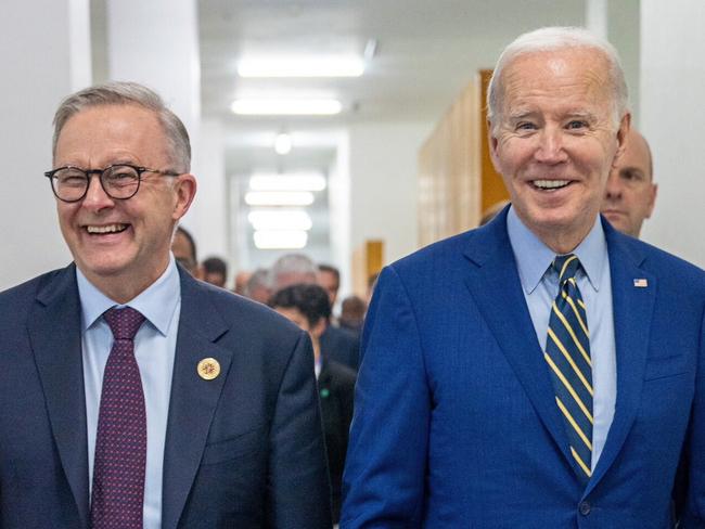 13/11/2022: Prime Minister Anthony Albanese meets with US President Joe Biden in Cambodia for a bilateral meeting during the East Asia-Summit. Picture: Twitter / @AlboMP